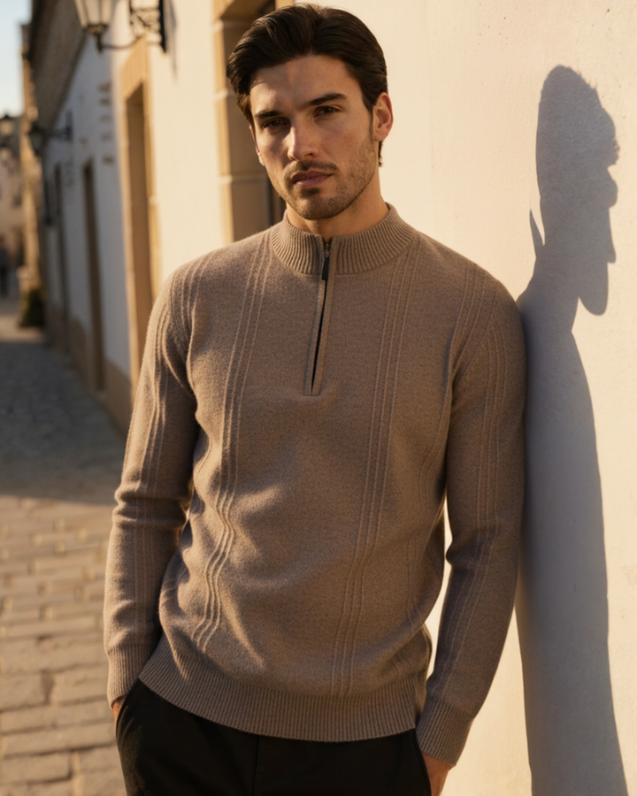 Maglione Uomo in Cashmere Mezzo Zip Comfort - Vesarelli