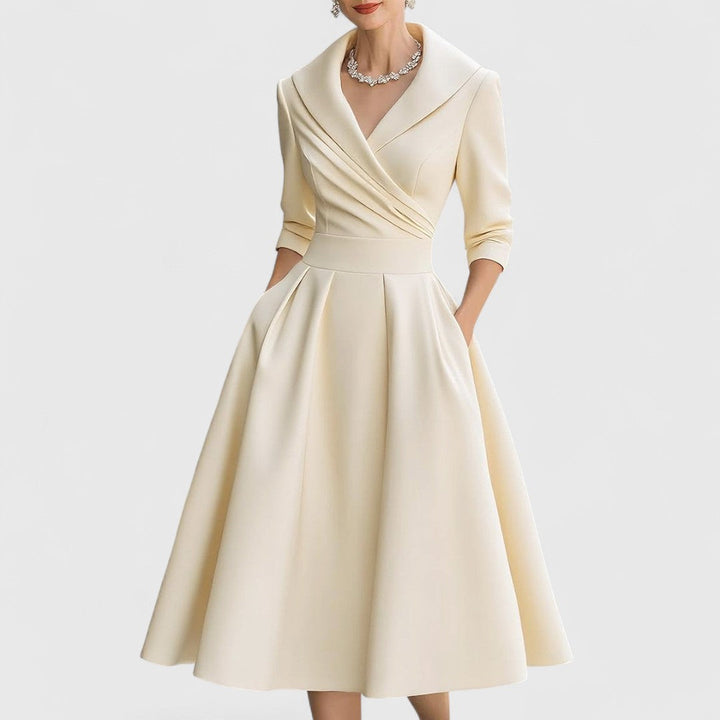 Abito Midi Donna Vestibilità Fluida Finitura Sobria