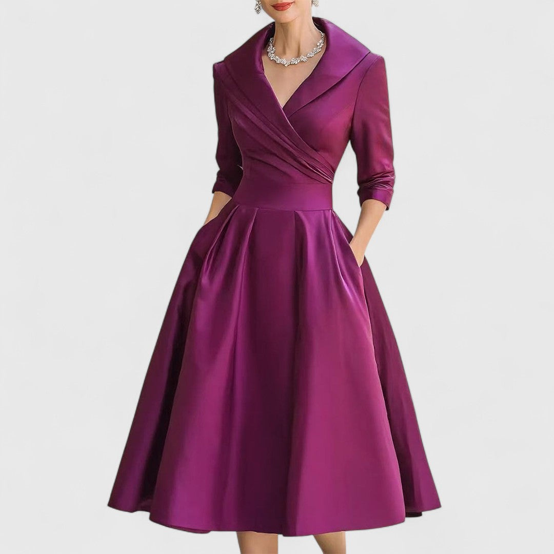 Abito Midi Donna Vestibilità Fluida Finitura Sobria