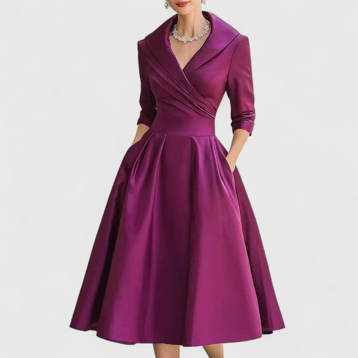 Abito Midi Donna Vestibilità Fluida Finitura Sobria