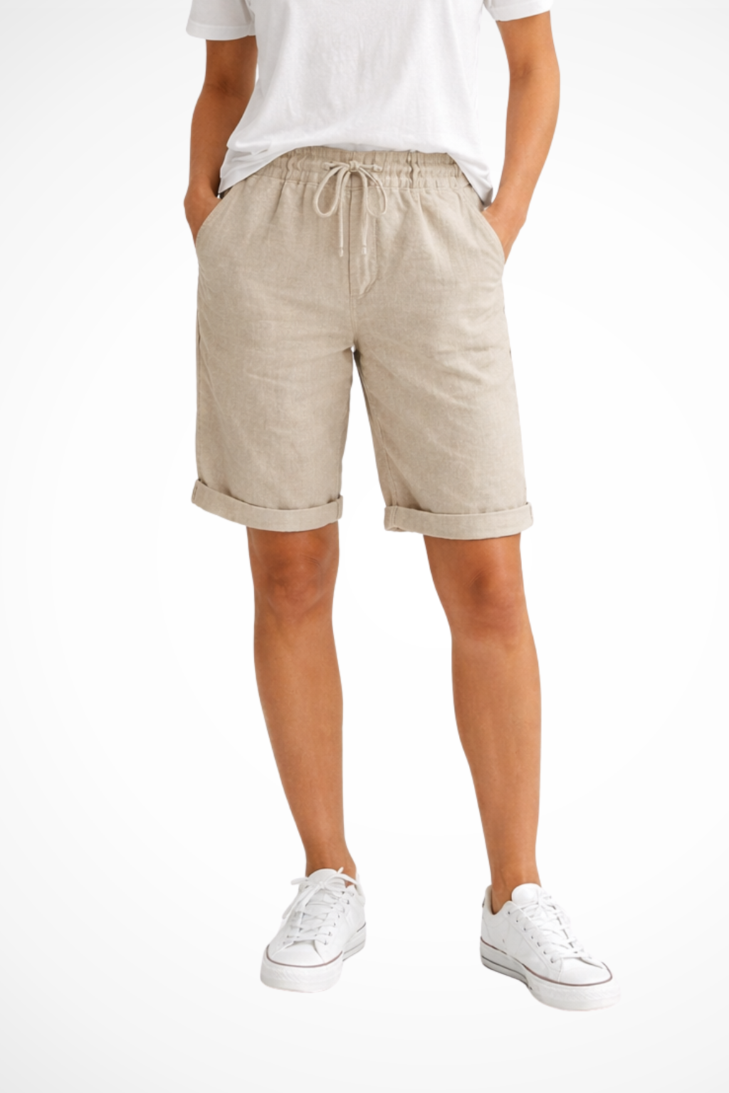 Pantaloni Capri Donna in Lino Vestibilità Comoda Leggeri - Vesarelli