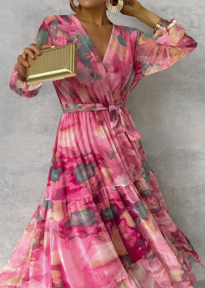 Abito Donna Bohemien Maniche Lunghe Vestibilità Comoda