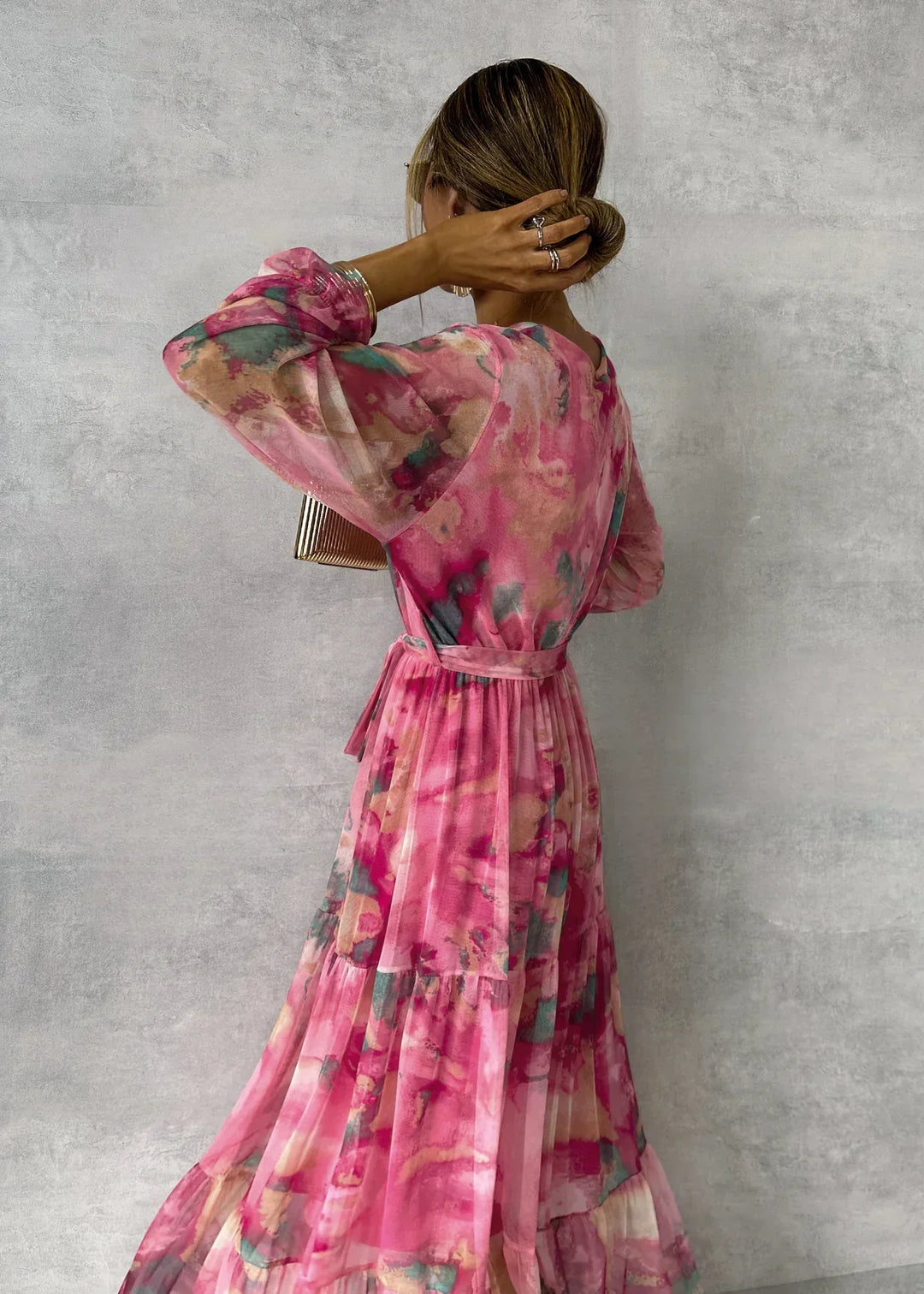 Abito Donna Bohemien Maniche Lunghe Vestibilità Comoda