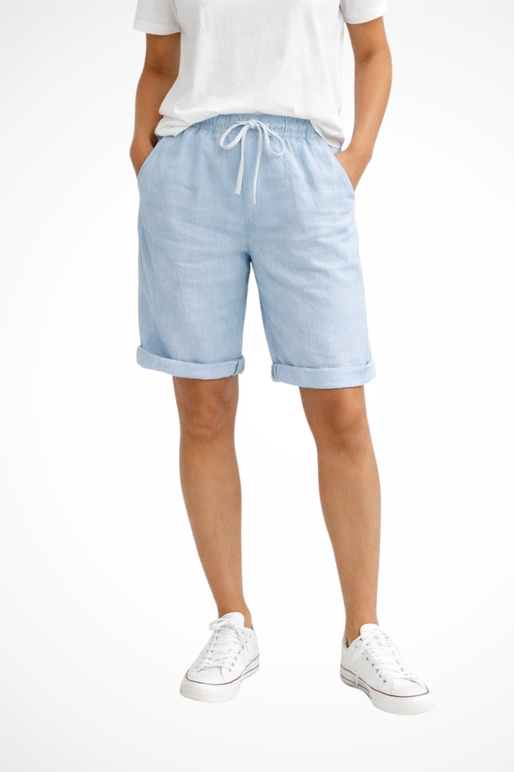 Pantaloni Capri Donna in Lino Vestibilità Comoda Leggeri