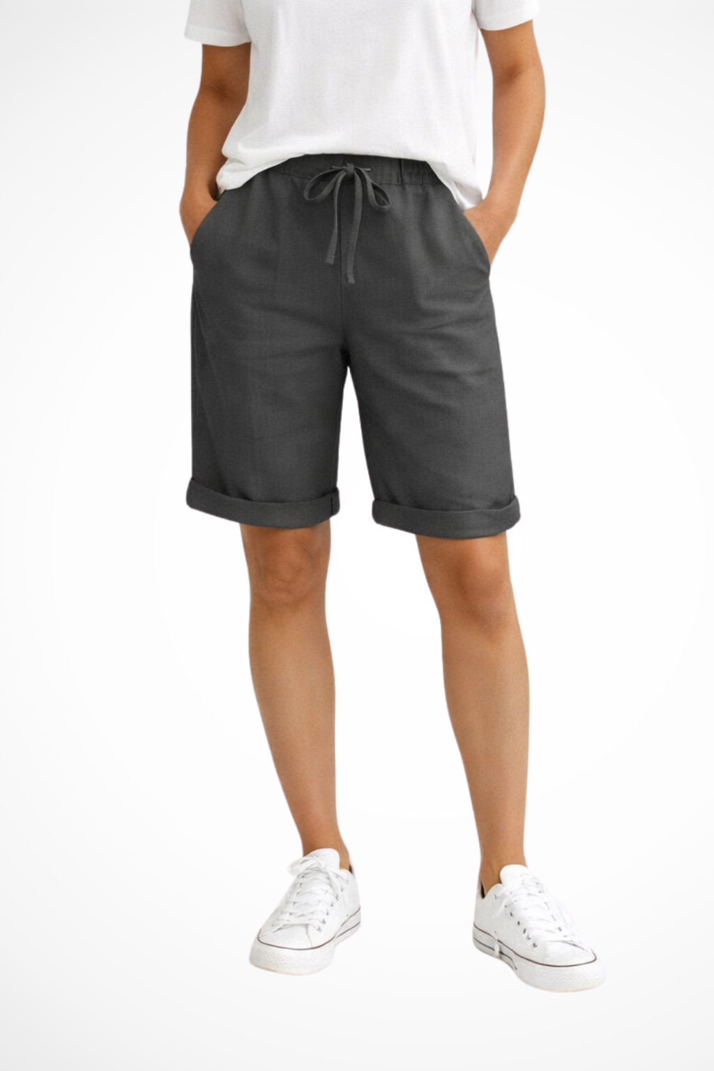 Pantaloni Capri Donna in Lino Vestibilità Comoda Leggeri