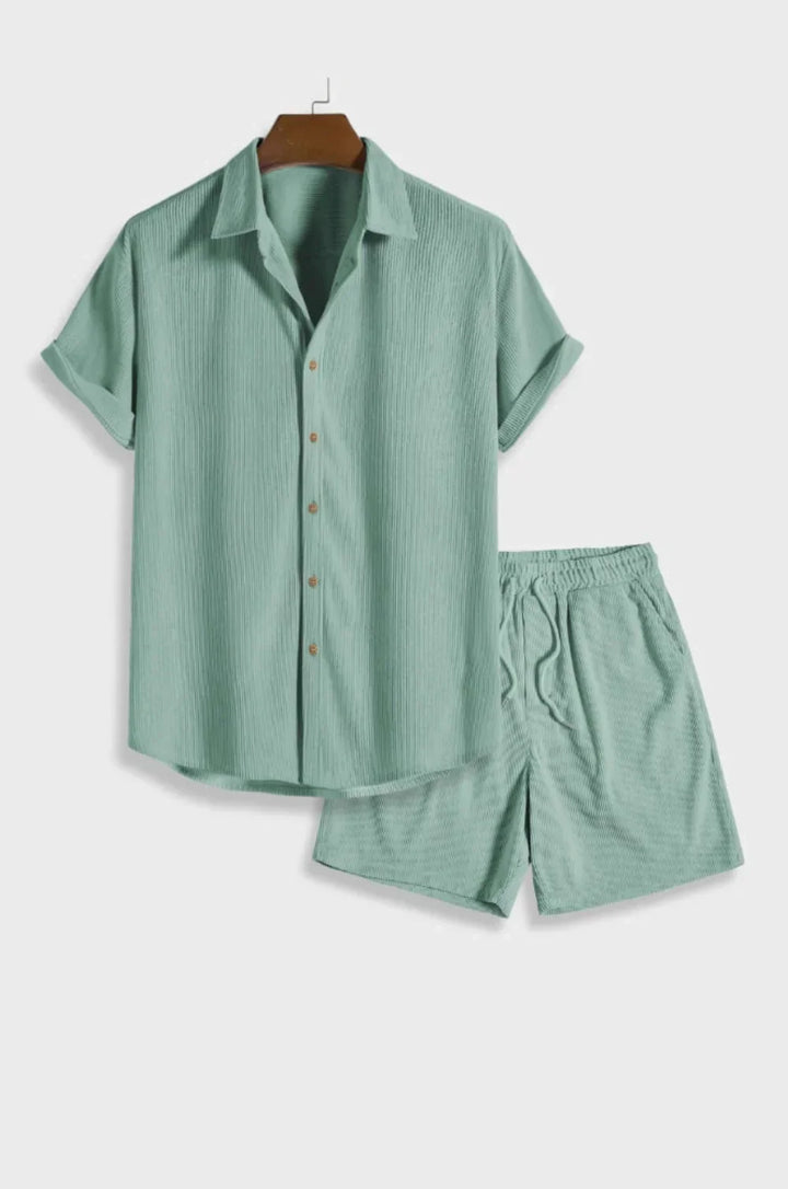 Set Uomo Camicia e Pantaloncini Estivi Leggeri