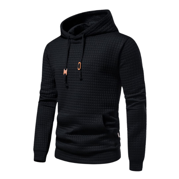 Felpa Uomo Waffle con Cappuccio Vestibilità Comfort