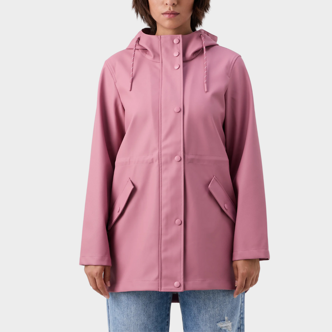 Giacca Impermeabile Donna Elegante Vestibilità Classica