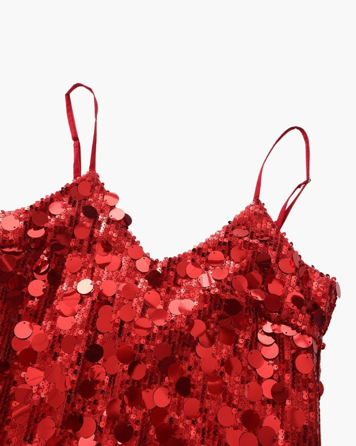 Abito Mini Donna in Paillettes Linea Slip Elegante