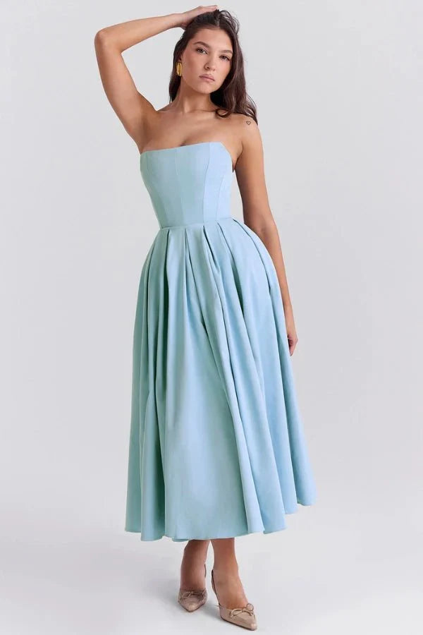Abito Lungo Donna Stile Elegante Scivolato