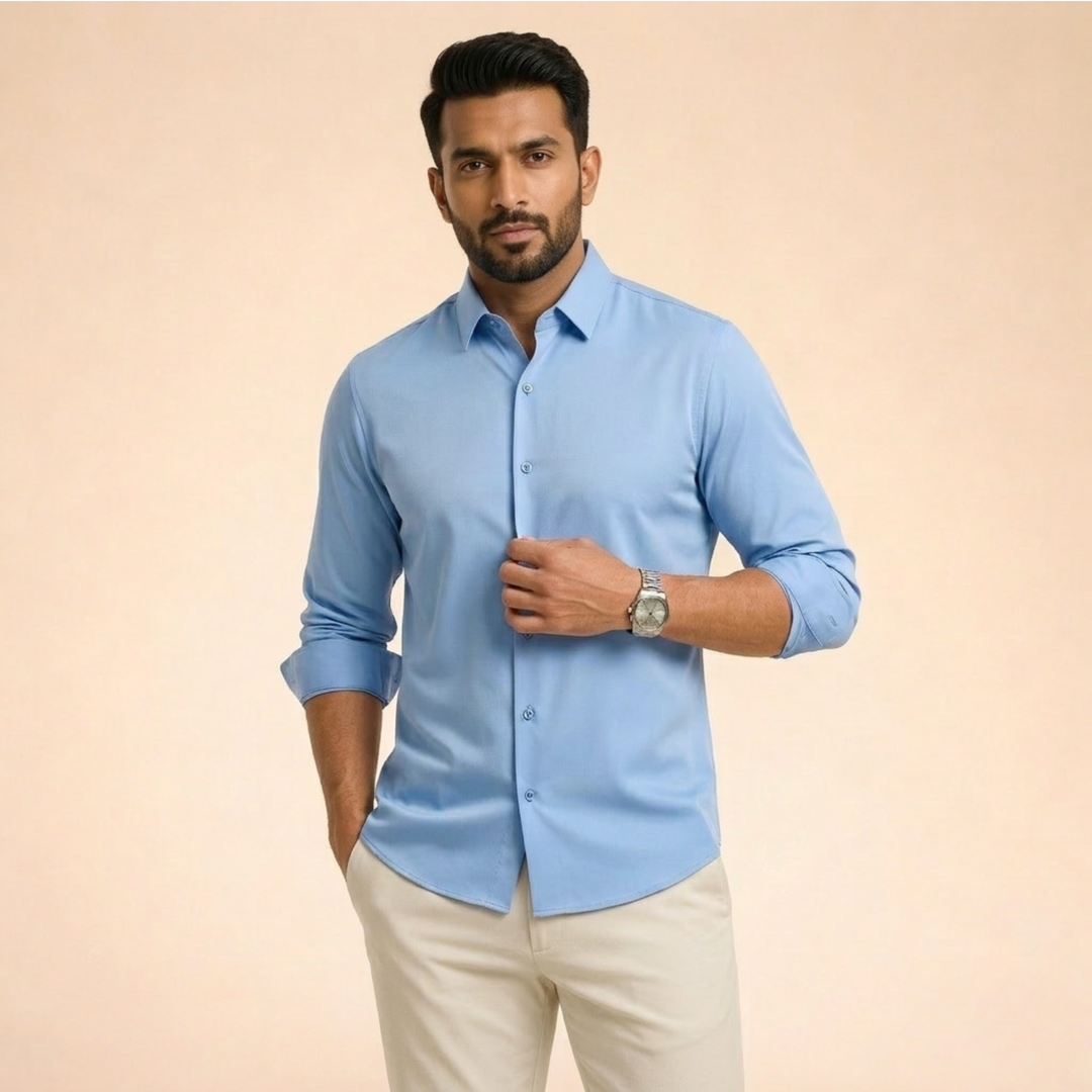 Camicia Uomo Classica Maniche Lunghe Elegante