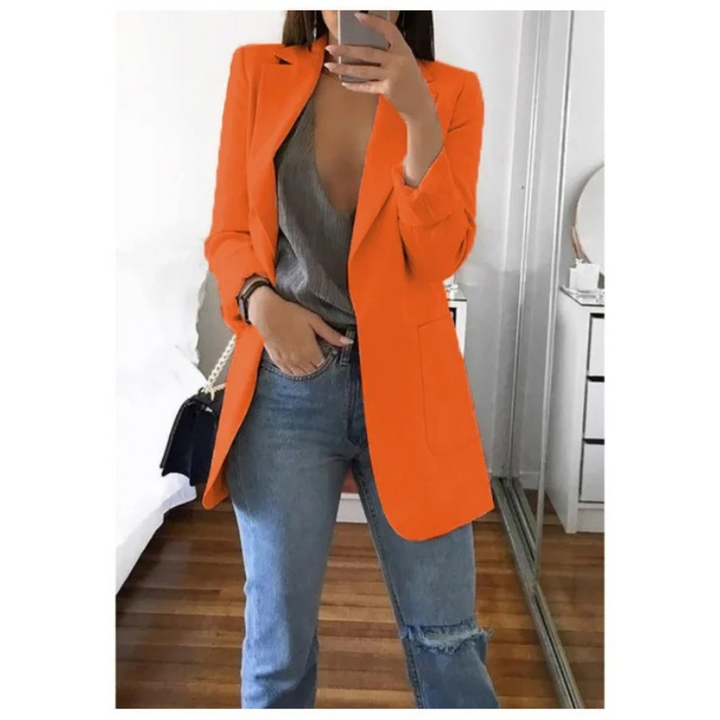 Blazer Lungo Donna Tessuto Elegante Classico