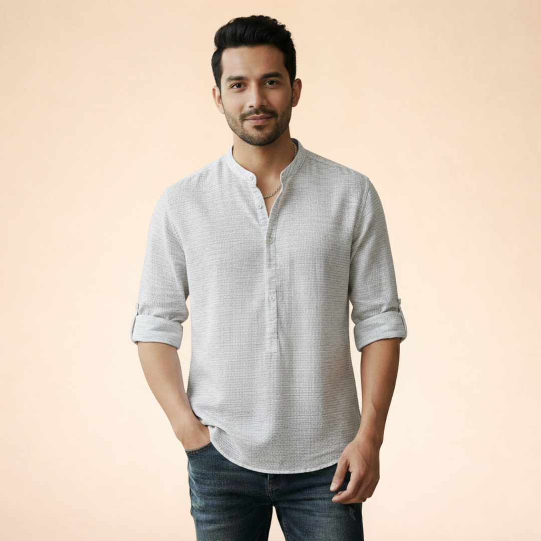 Camicia Uomo Estiva Elegante Vestibilità Slim