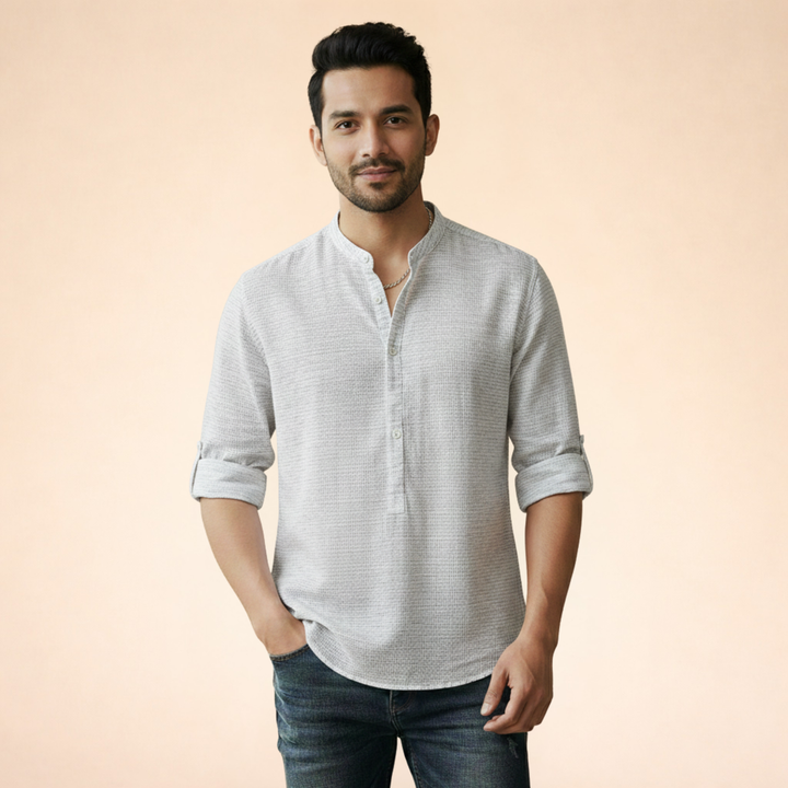 Camicia Uomo Estiva Elegante Vestibilità Slim
