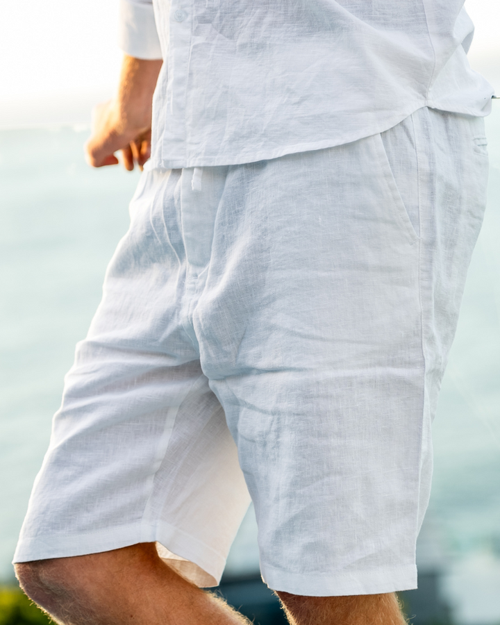 Pantaloni Corti Uomo in Lino Comfort Estivo Essenziale