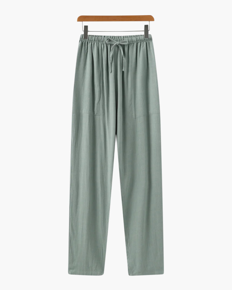 Pantaloni Uomo in Lino Slim Fit Vestibilità Comoda Estiva