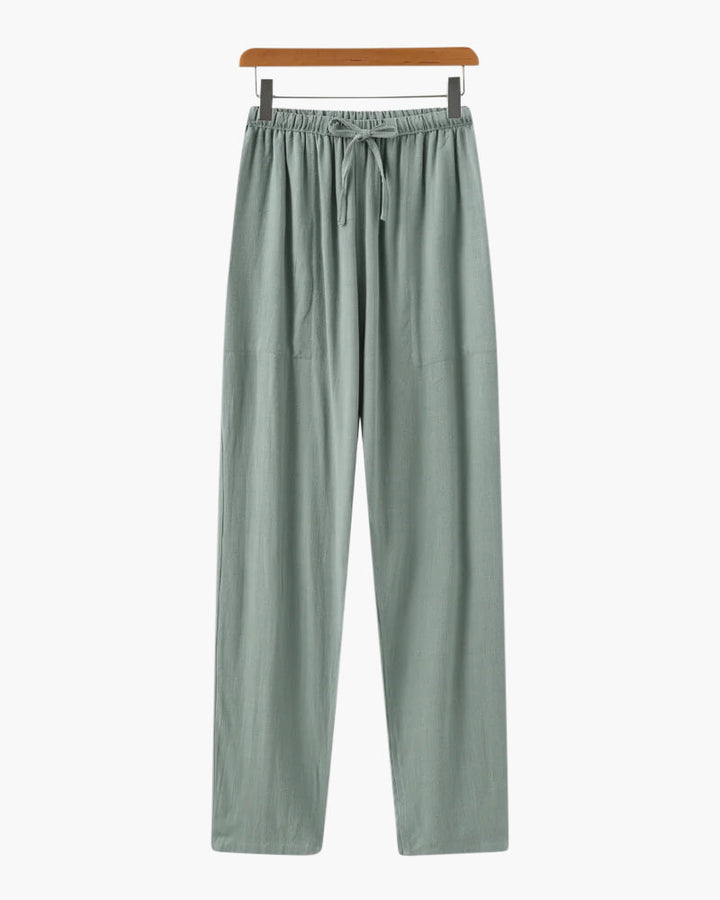 Pantaloni Uomo in Lino Slim Fit Vestibilità Comoda Estiva