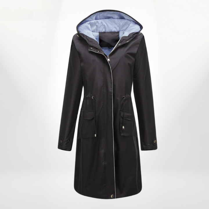 Trench Donna Impermeabile con Cappuccio Slim Fit