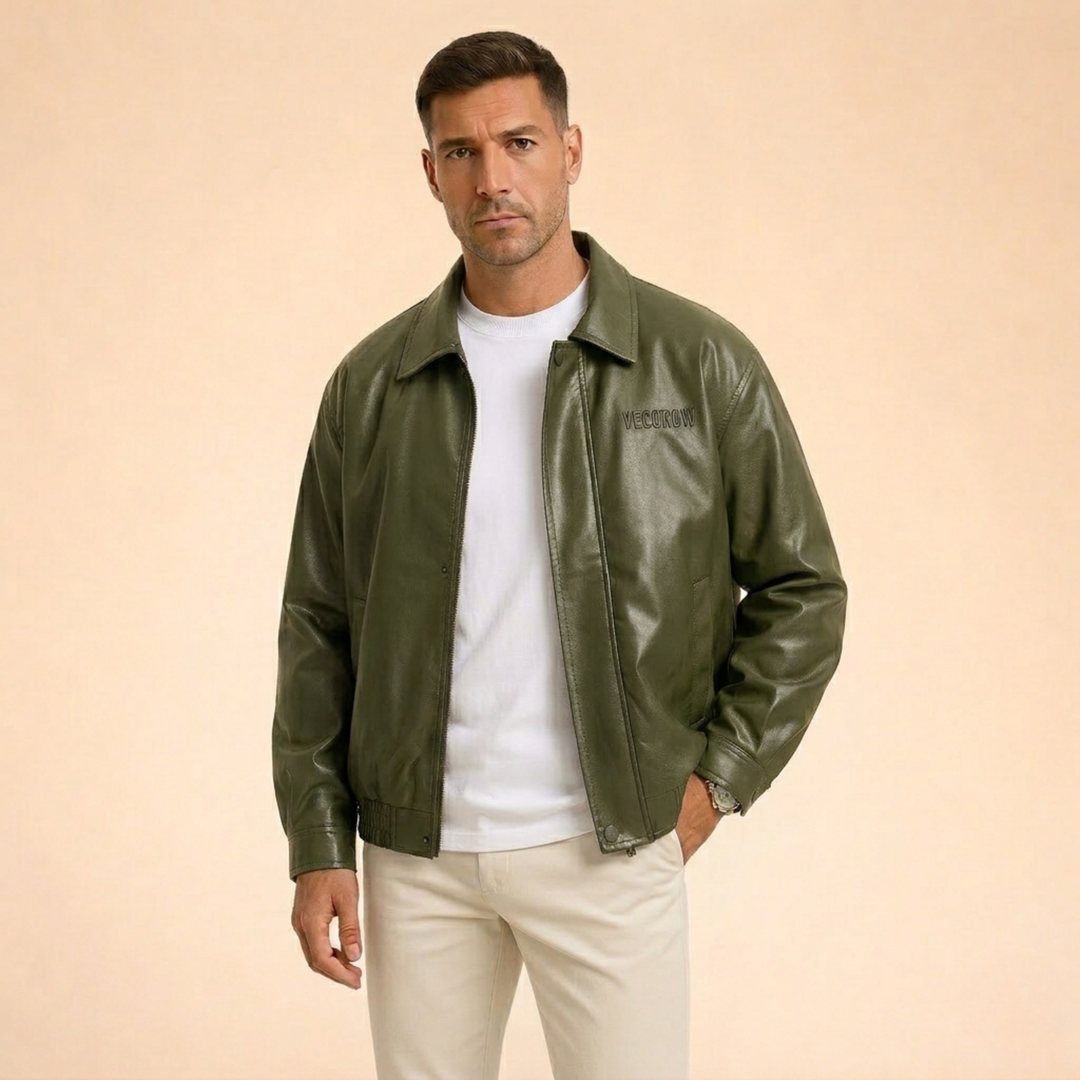 Giacca Uomo in Pelle Moderna Vestibilità Comoda