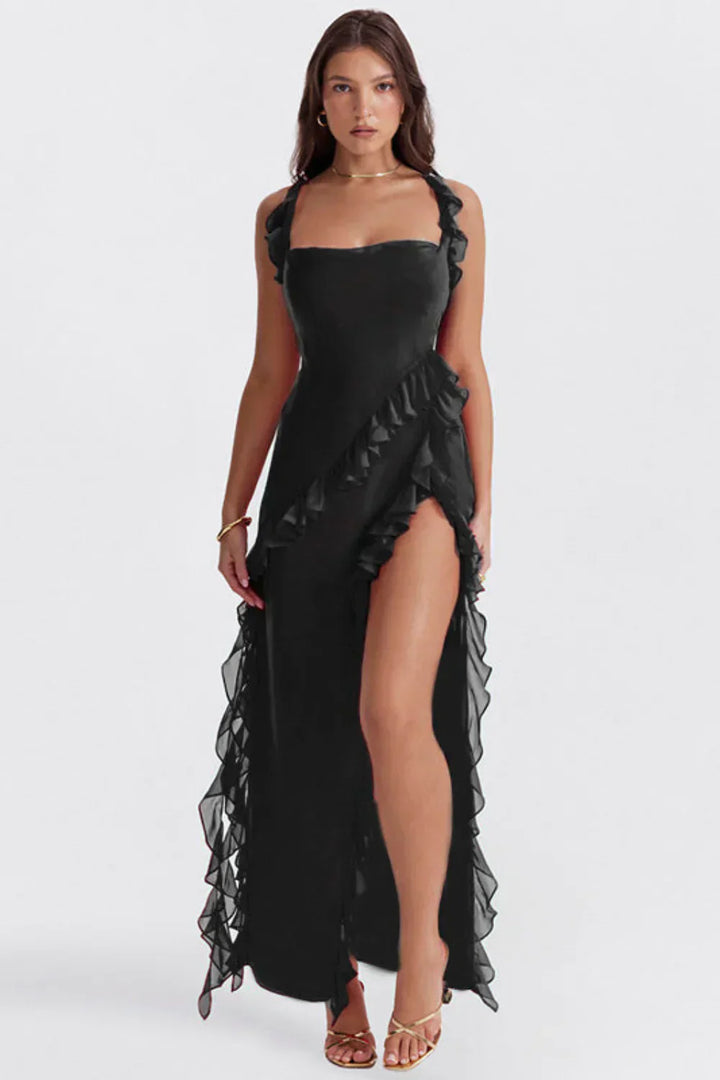 Abito Maxi Donna con Fessura Stile Elegante