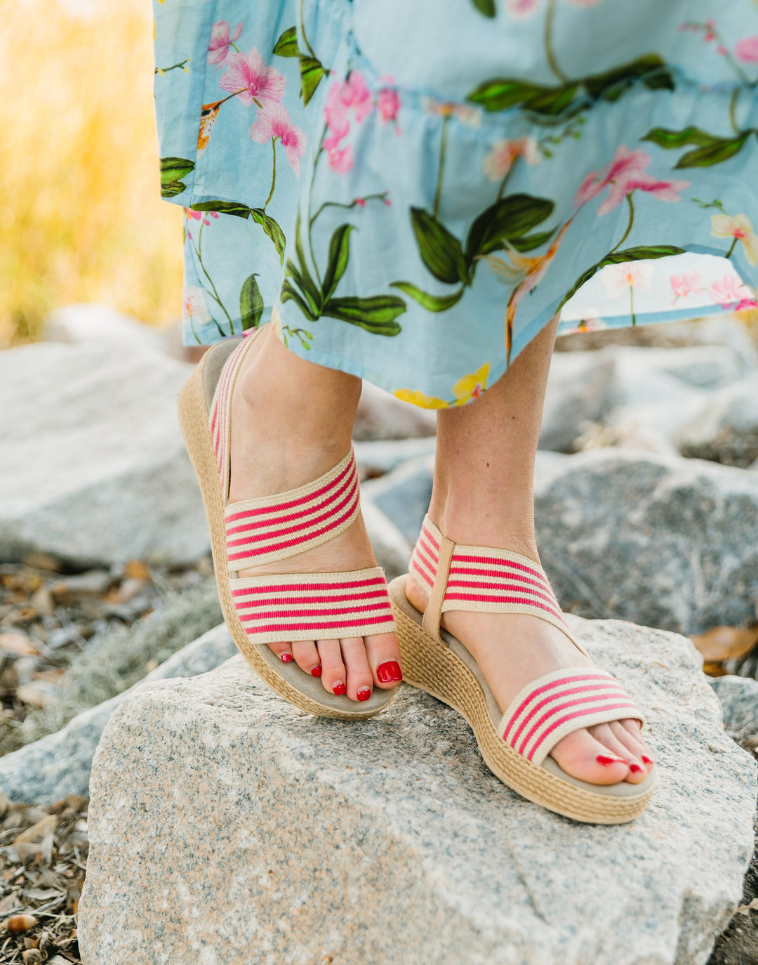 Sandalo Zeppa Donna Espadrillas Tessuto Charleston