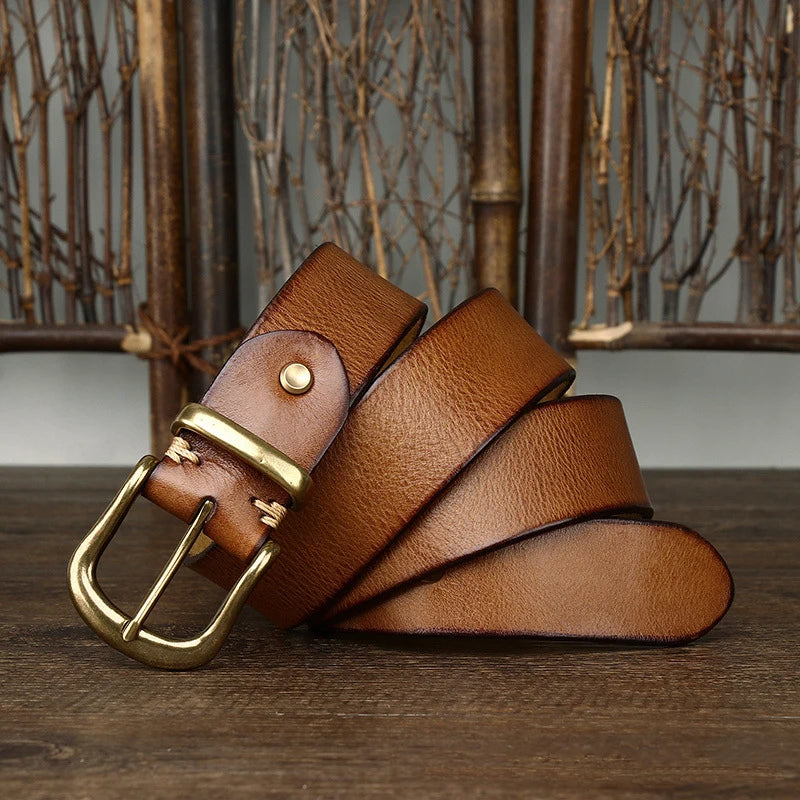 Cintura Uomo in Pelle Artigianale Classica Stile Casual Elegante