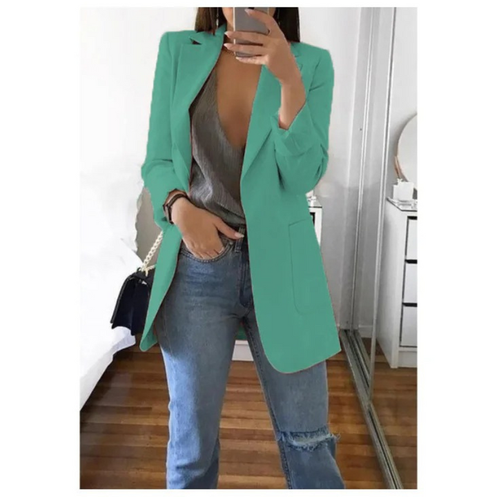 Blazer Lungo Donna Tessuto Elegante Classico