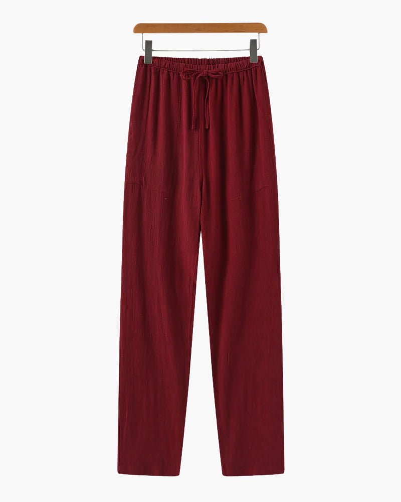 Pantaloni Uomo in Lino Slim Fit Vestibilità Comoda Estiva