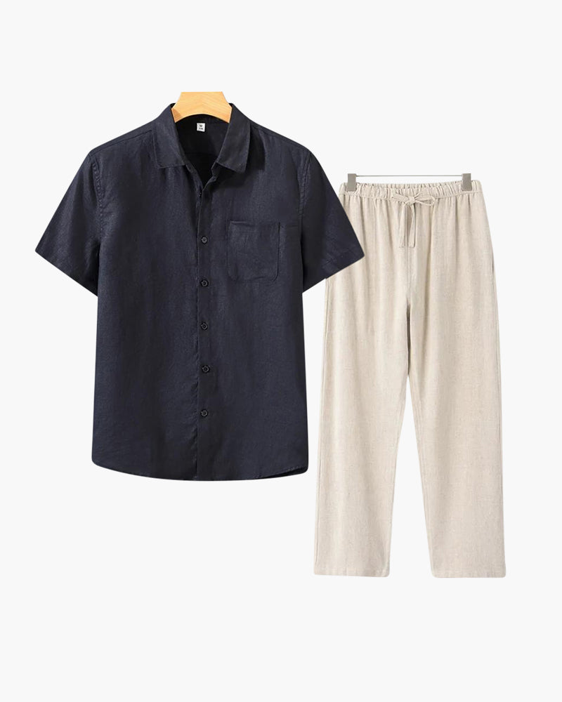 Set Estivo Uomo in Lino Vestibilità Classica