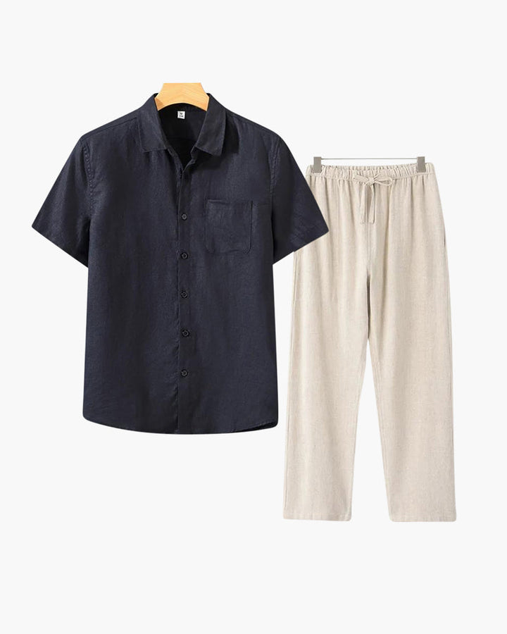 Set Estivo Uomo in Lino Vestibilità Classica