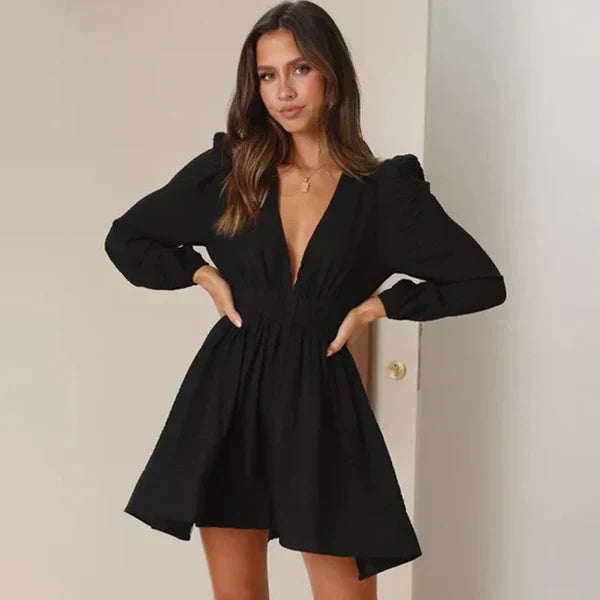 Abito Mini Donna Estivo Cocktail Semplice Elegante - Vesarelli