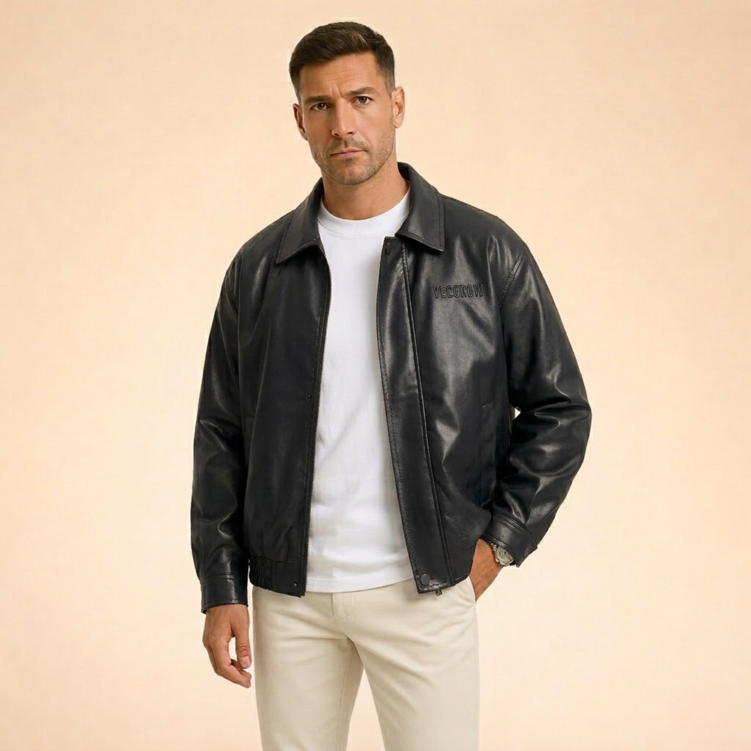 Giacca Uomo in Pelle Moderna Vestibilità Comoda