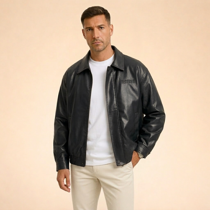 Giacca Uomo in Pelle Moderna Vestibilità Comoda