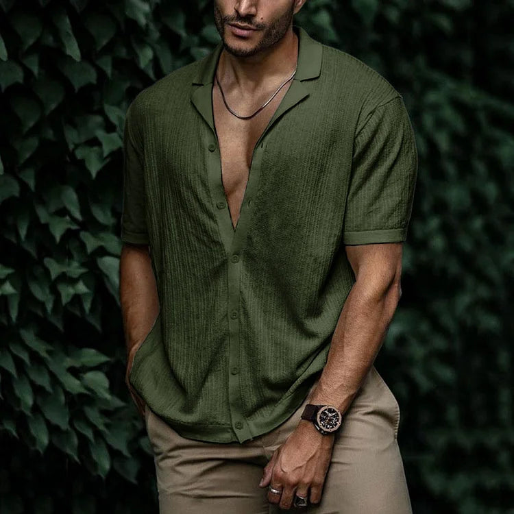 Camicia Uomo in Lino Leggera Vestibilità Regular