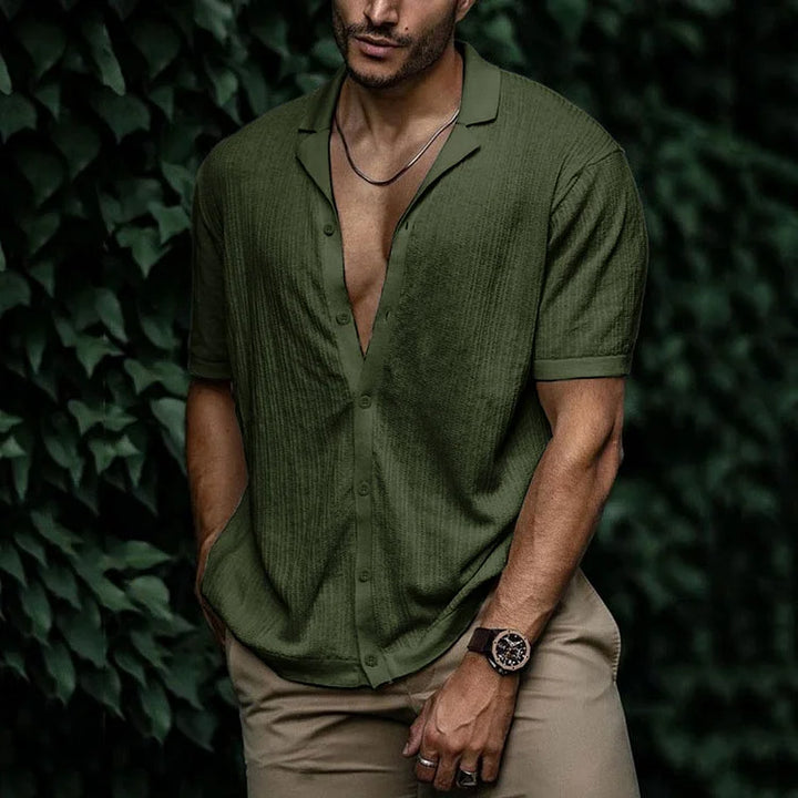 Camicia Uomo in Lino Leggera Vestibilità Regular