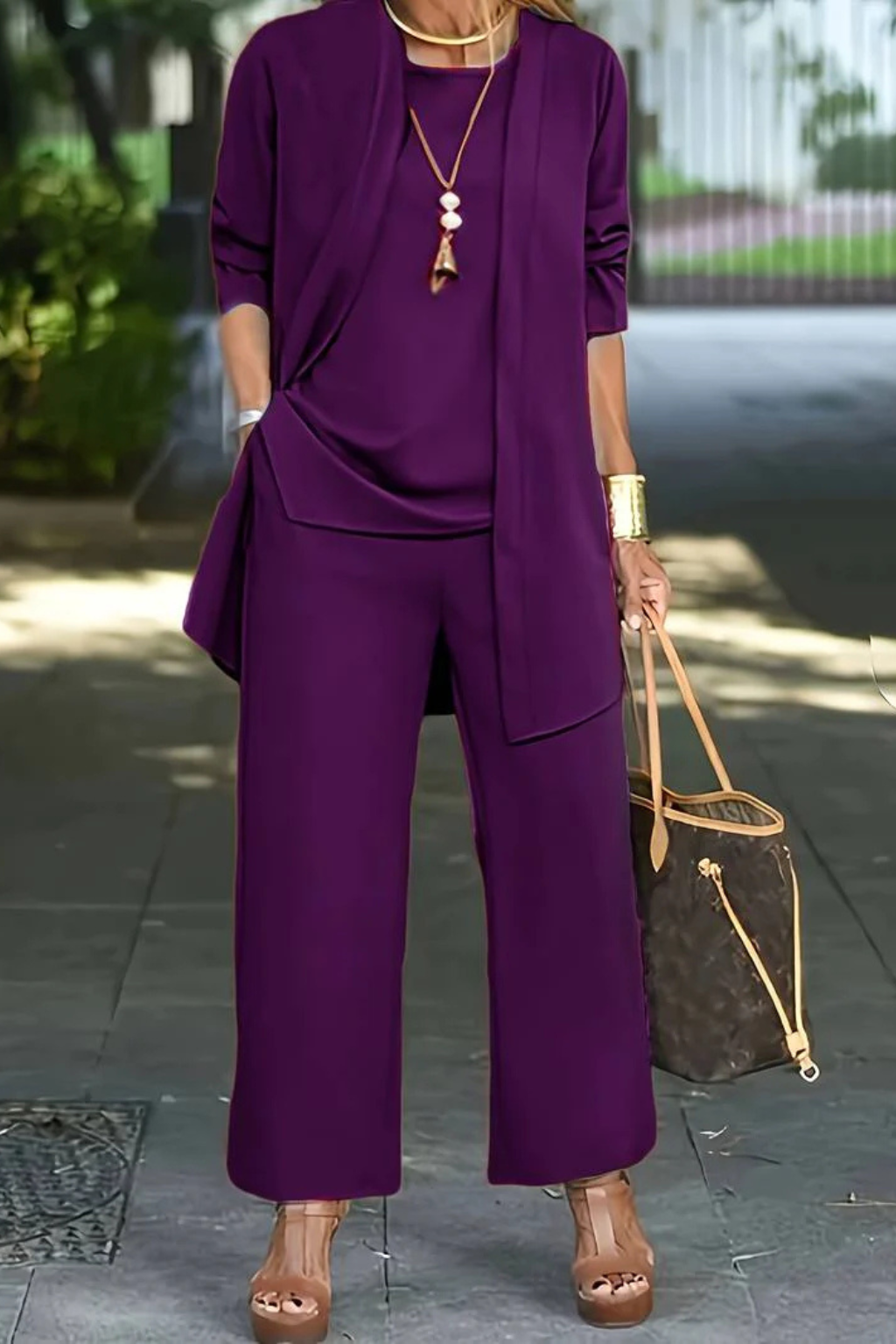 Completo Donna Tre Pezzi Tessuto Elegante Taglio Classico