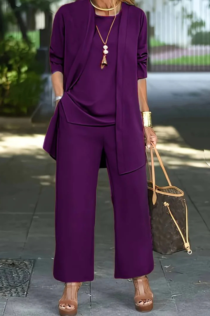 Completo Donna Tre Pezzi Tessuto Elegante Taglio Classico