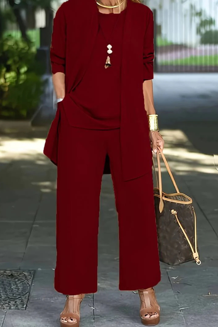 Completo Donna Tre Pezzi Tessuto Elegante Taglio Classico