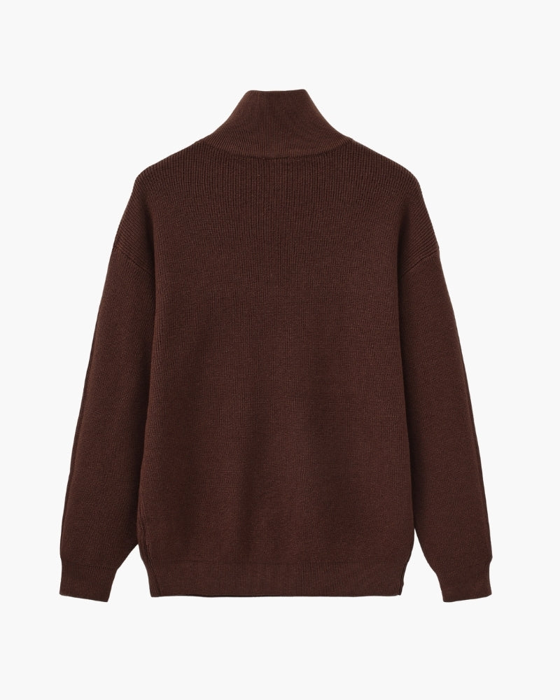 Pullover Uomo Mezzo Zip Maglia Tecnica Strutturata