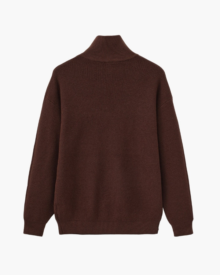 Pullover Uomo Mezzo Zip Maglia Tecnica Strutturata