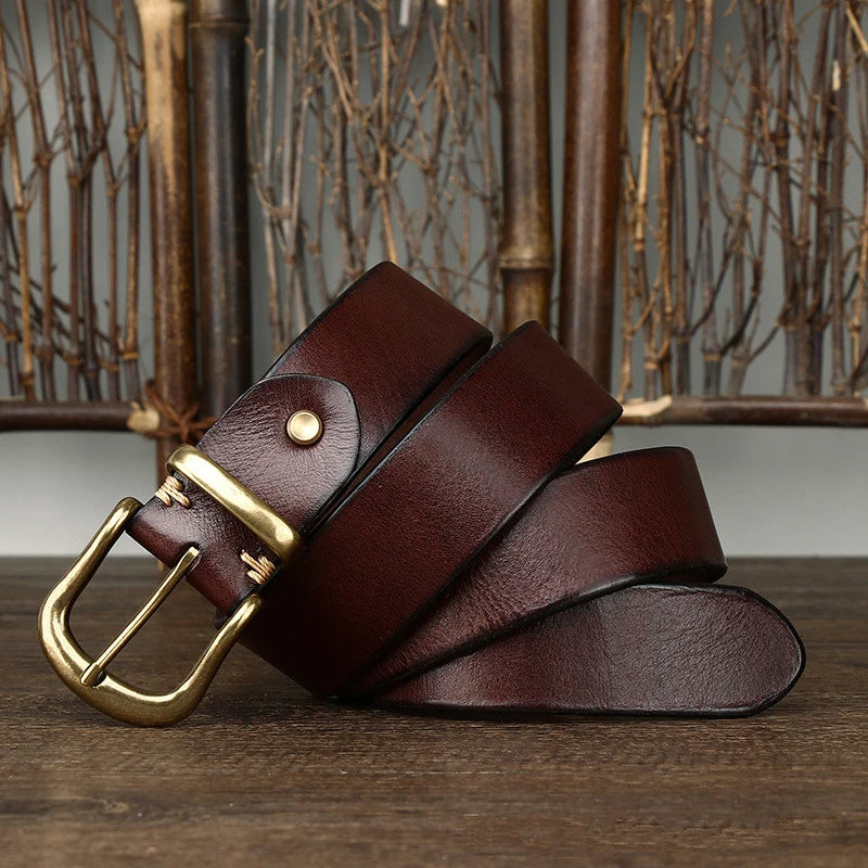 Cintura Uomo in Pelle Artigianale Classica Stile Casual Elegante