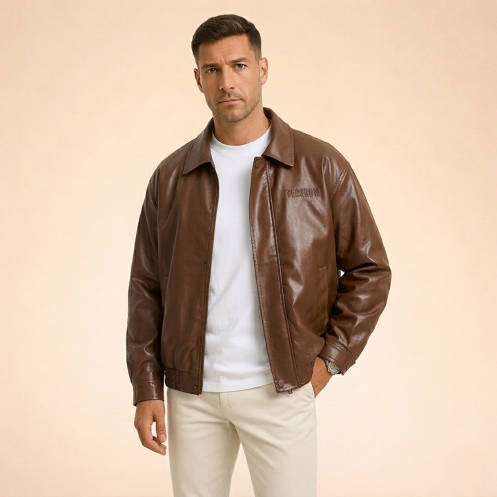 Giacca Uomo in Pelle Moderna Vestibilità Comoda