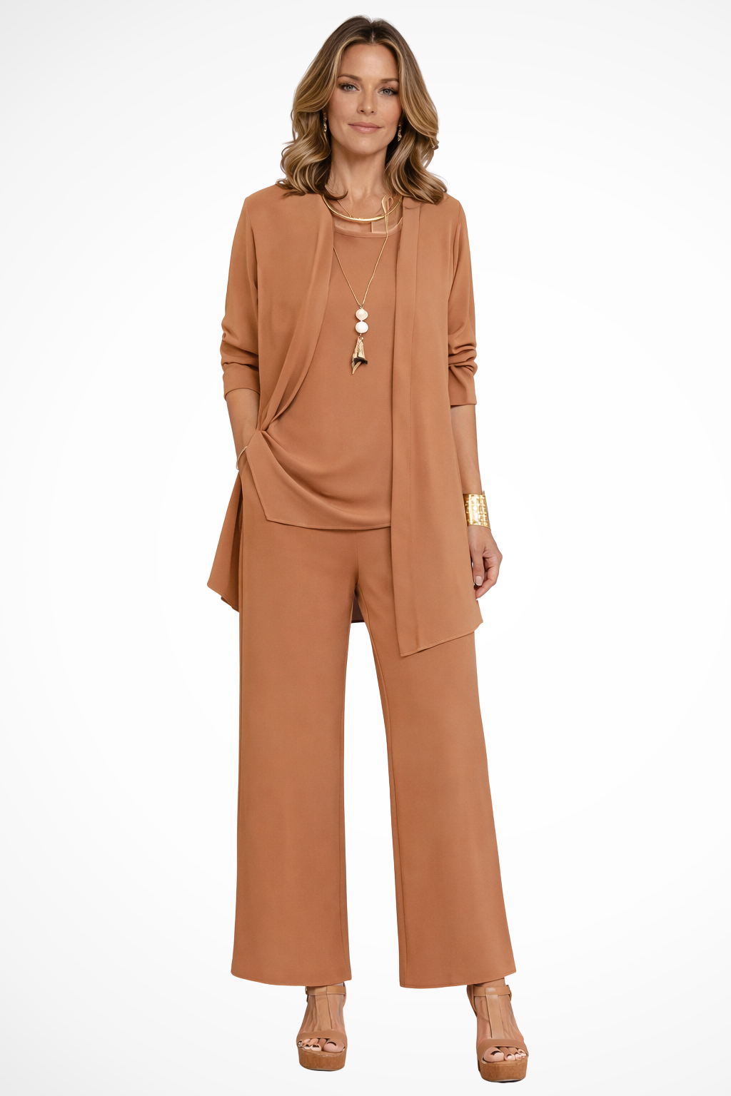 Completo Donna Tre Pezzi Tessuto Elegante Taglio Classico - Vesarelli