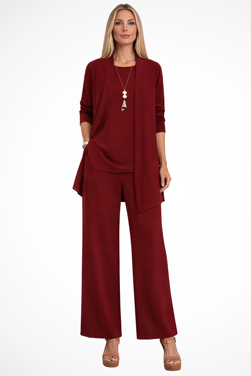 Completo Donna Tre Pezzi Tessuto Elegante Taglio Classico
