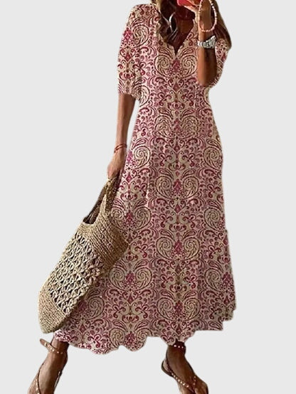 Abito Donna Stile Boho Vintage Estivo Linea Ampia