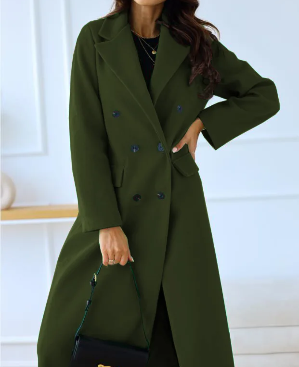 Trench lungo Donna Aderente Tessuto Confortevole Autunno Inverno