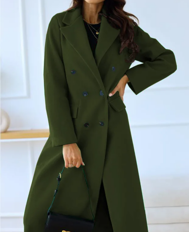 Trench lungo Donna Aderente Tessuto Confortevole Autunno Inverno