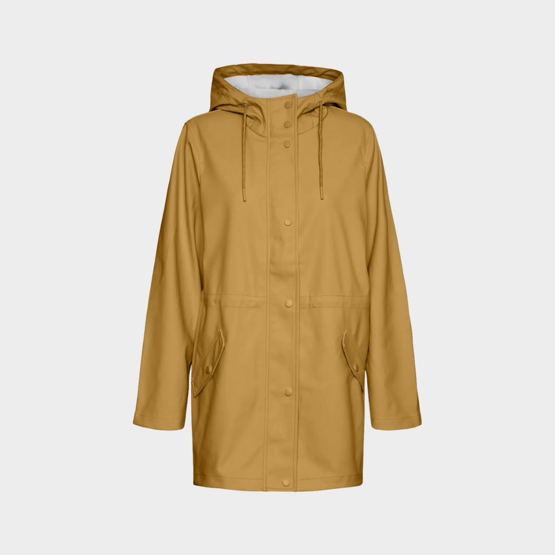Giacca Impermeabile Donna Elegante Vestibilità Classica