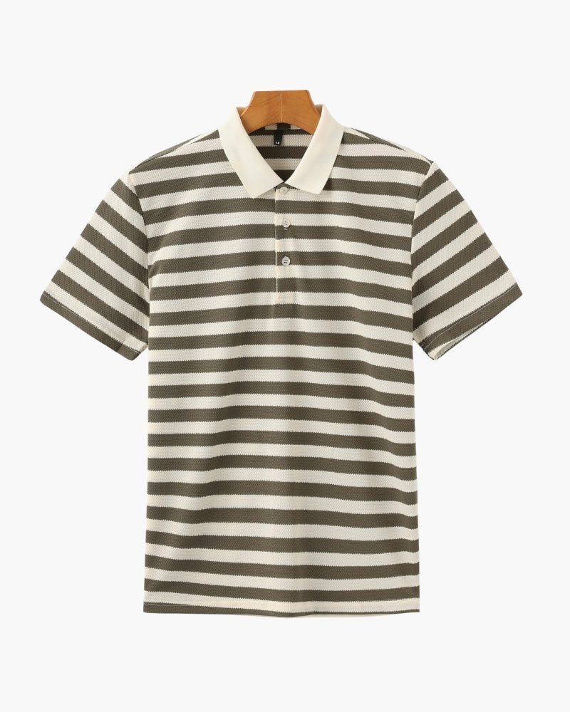 Polo Uomo in Maglia Testurizzata Stile Casual Raffinato