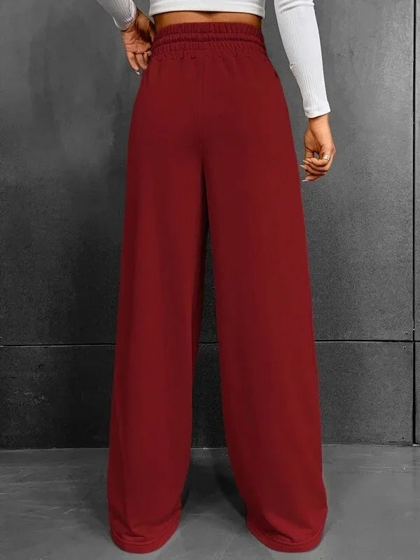 Pantaloni Donna Leggeri Vita Alta Vestibilità Comoda Ampia